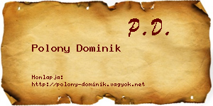 Polony Dominik névjegykártya